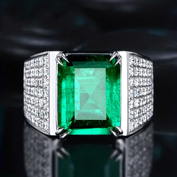 Prsteň Elsa s Emeraldovou a Diamantmi