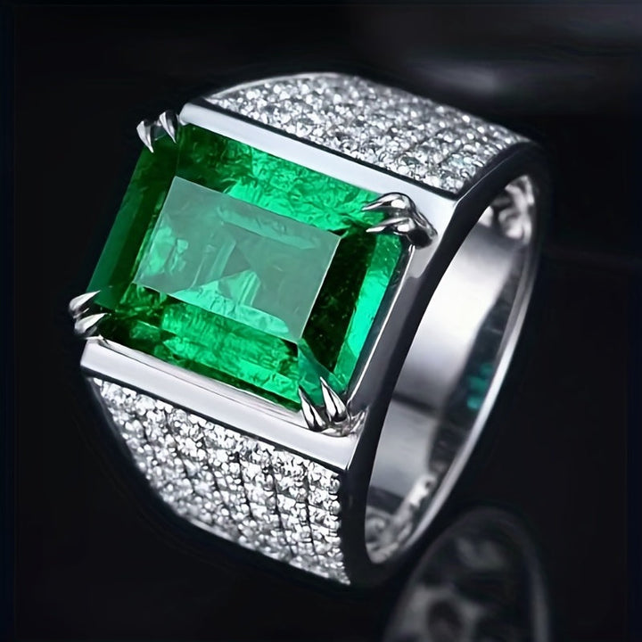 Prsteň Elsa s Emeraldovou a Diamantmi