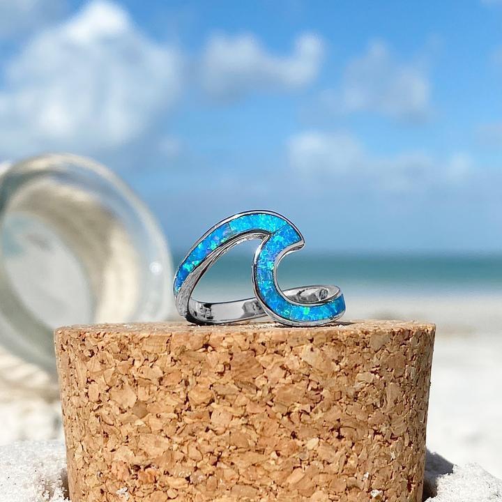 Prsteň Sea Wave z opálu a striebra