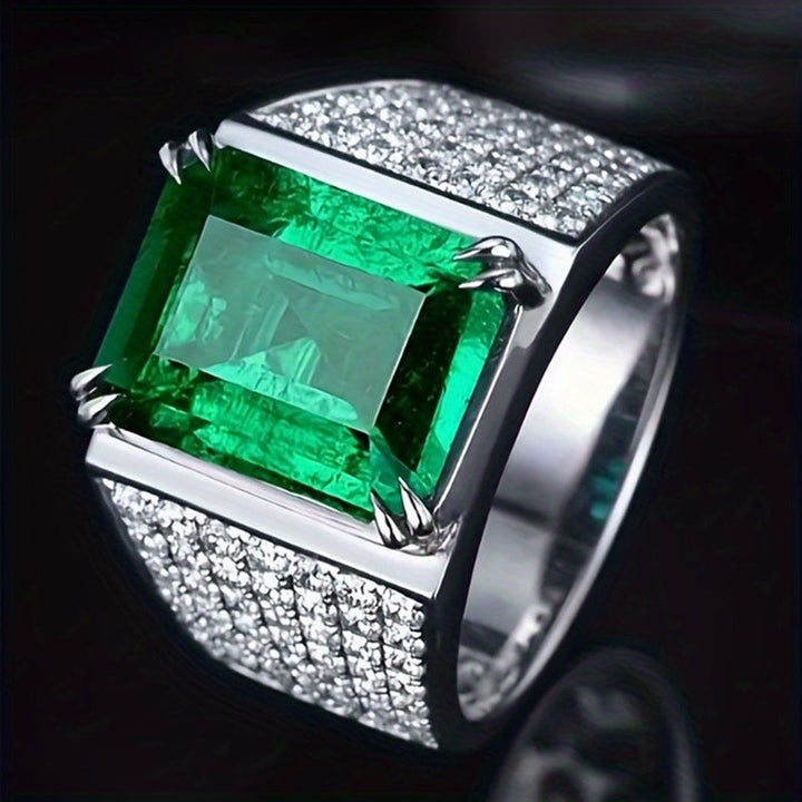 Prsteň Elsa s Emeraldovou a Diamantmi