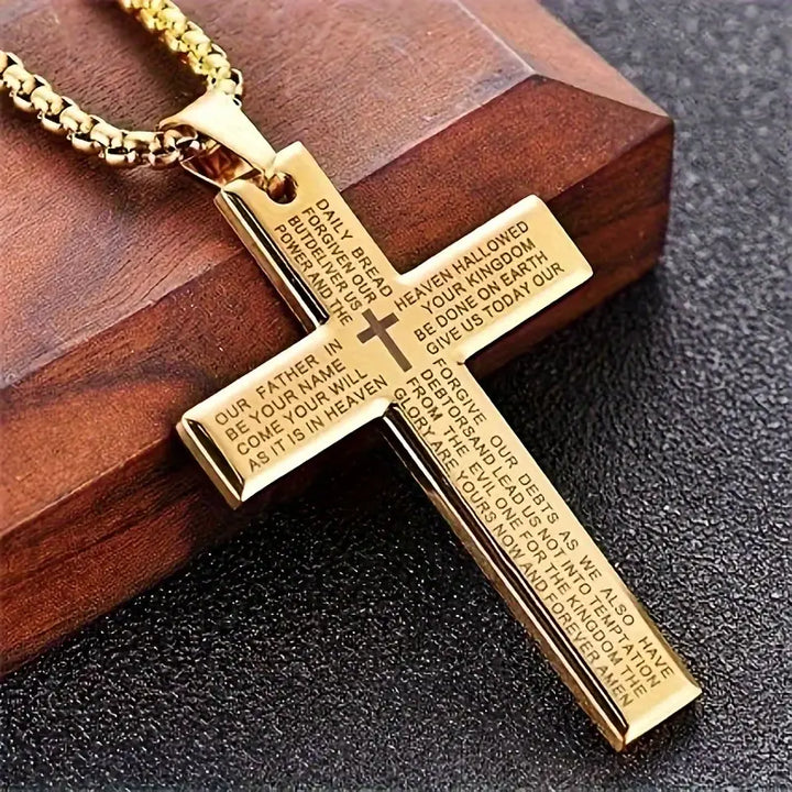 Moderný unisex náhrdelník s krížovým príveskom