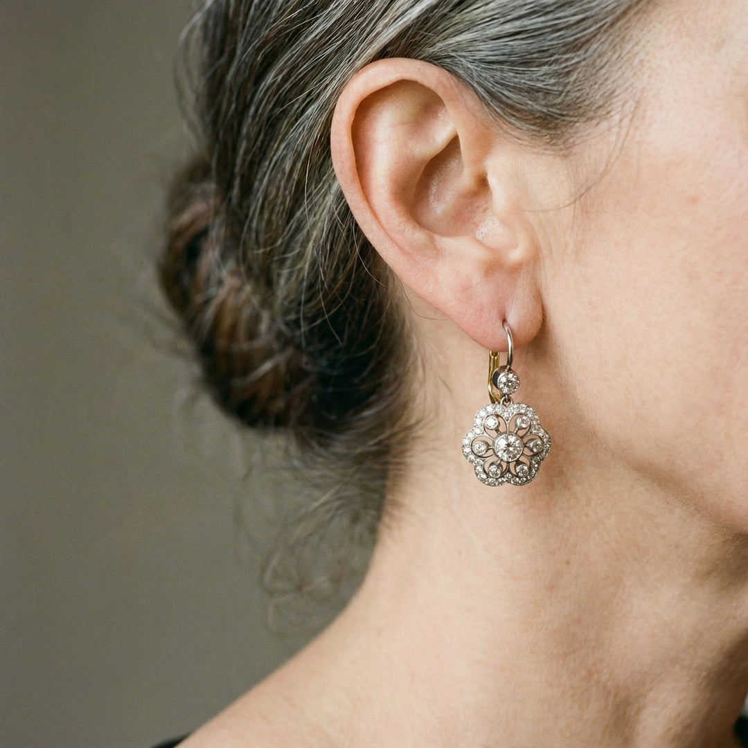 Vintage Crystal Mandala Earrings