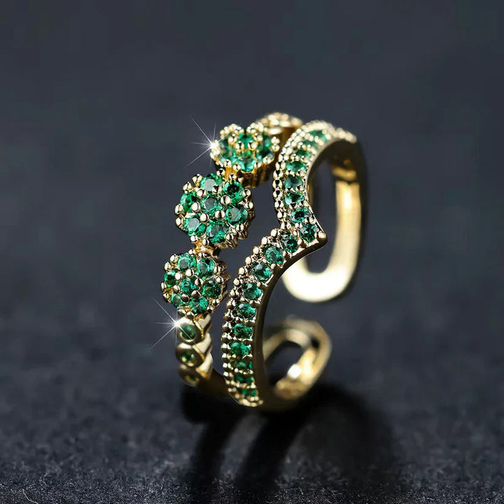 Prsteň Koruna z Emerald