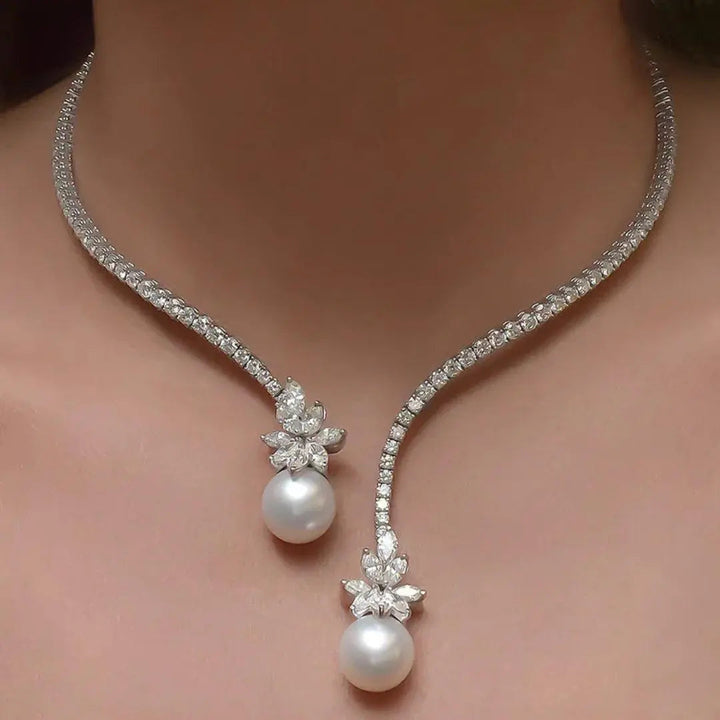 Elegantný a Lesklý Perlový Náhrdelník zo Striebra