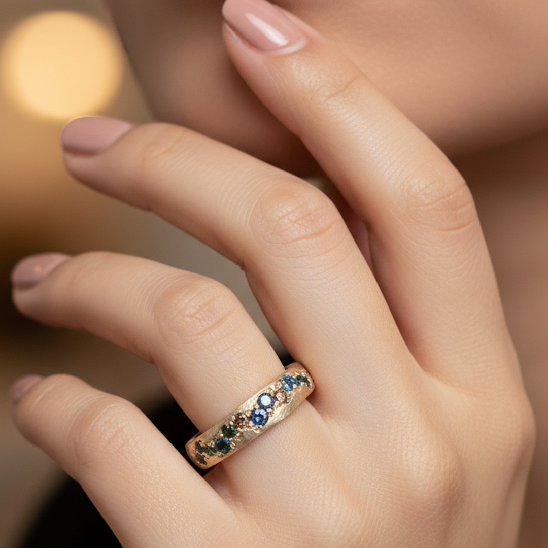 Vintage zlatý farebný prsteň