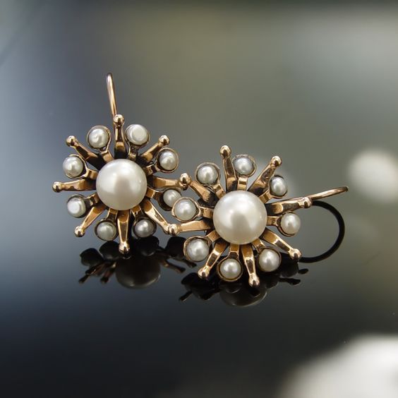 Vintage Starlight Pearl Náušnice