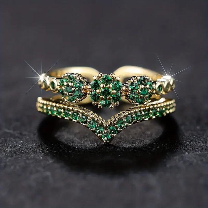Prsteň Koruna z Emerald