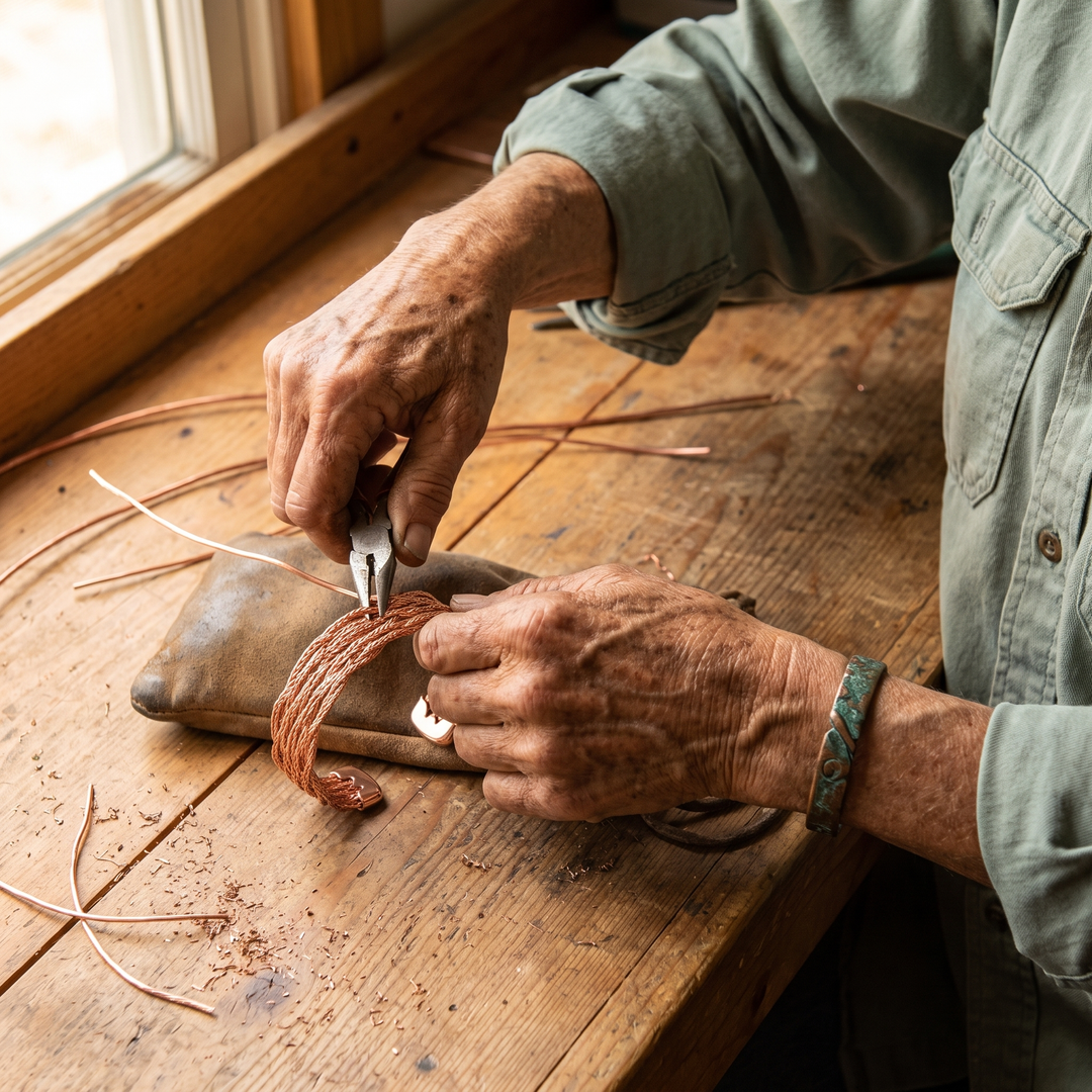 Jeleň – medený náramok