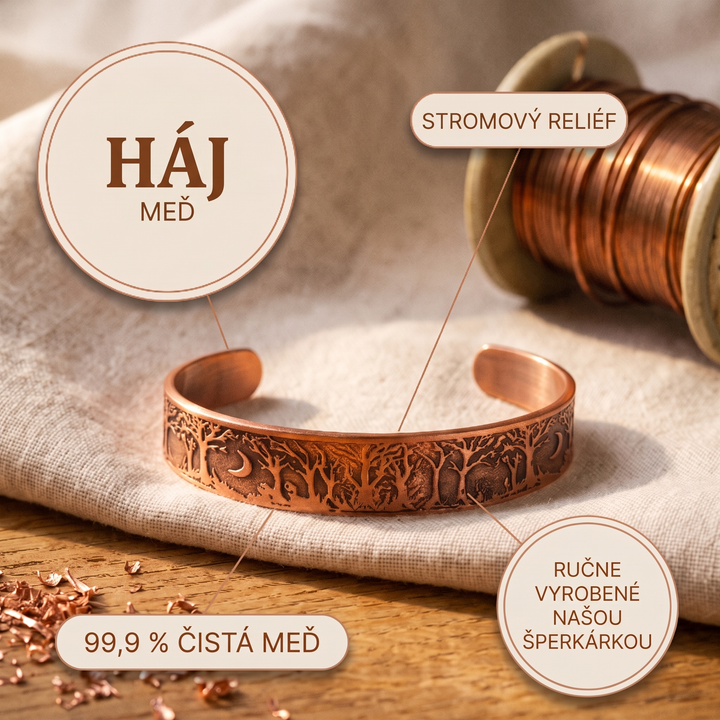 Zátišie – medený náramok