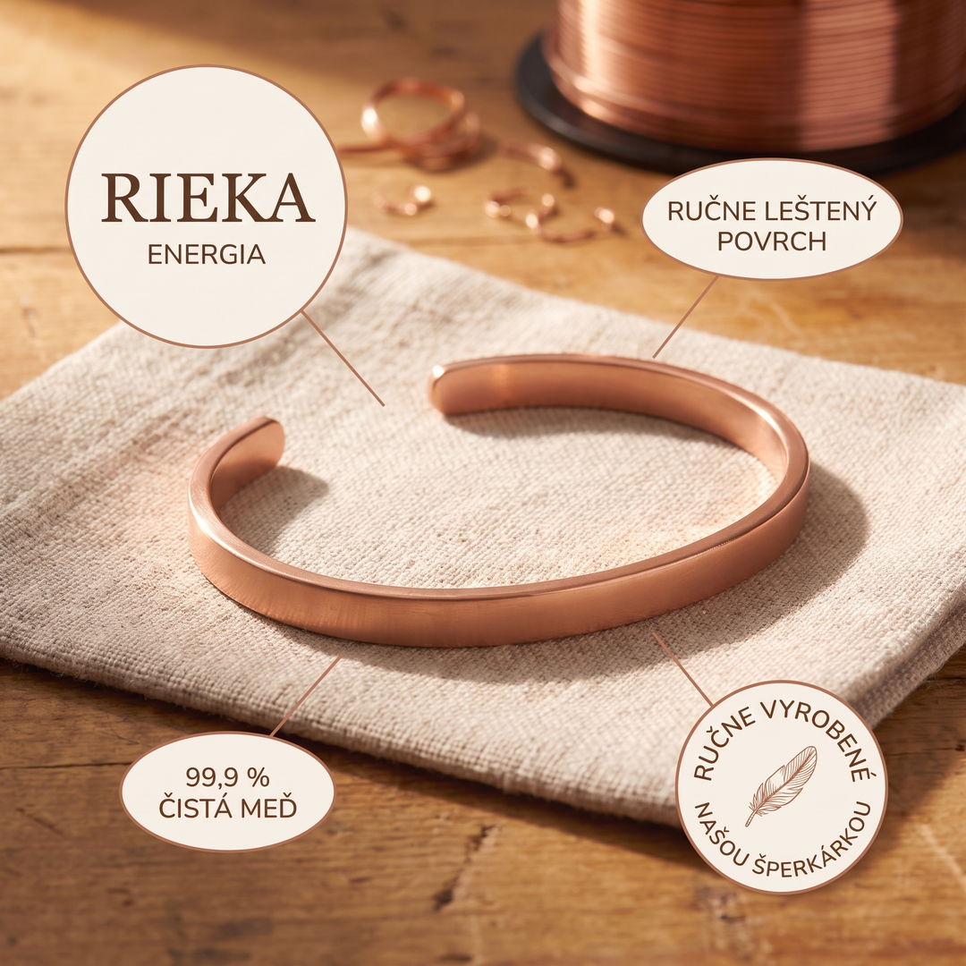Riečny tok – medený náramok