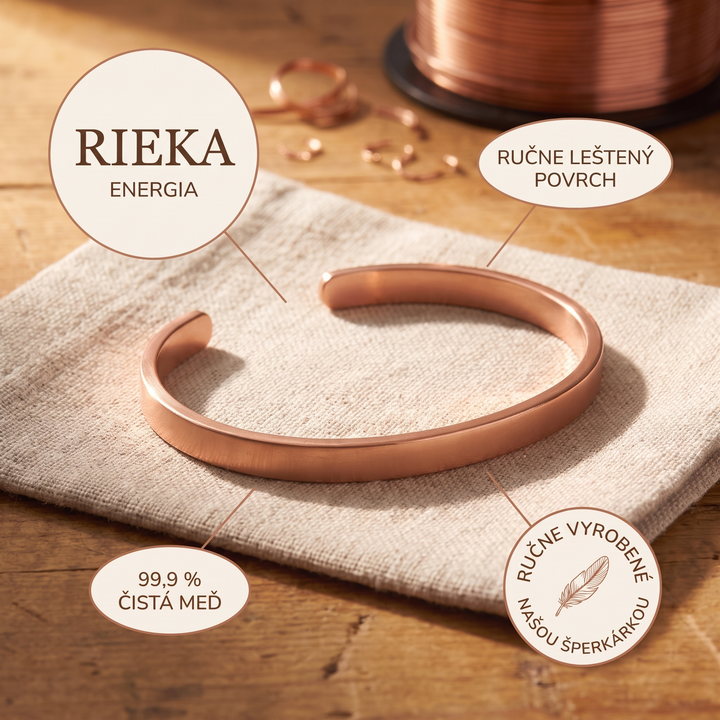 Riečny tok – medený náramok