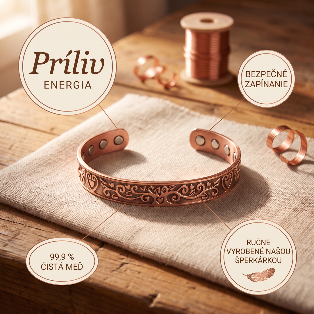 Morský príliv – medený náramok
