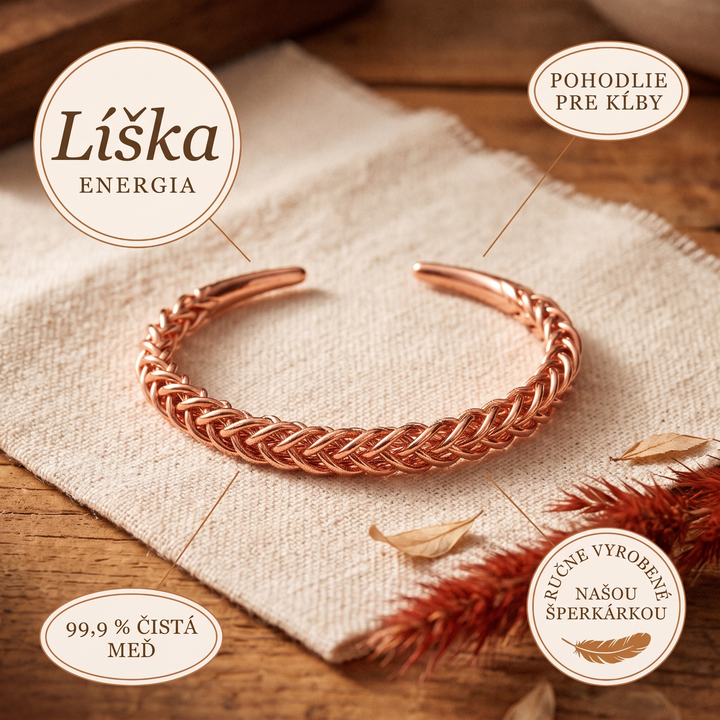 Líška – medený náramok