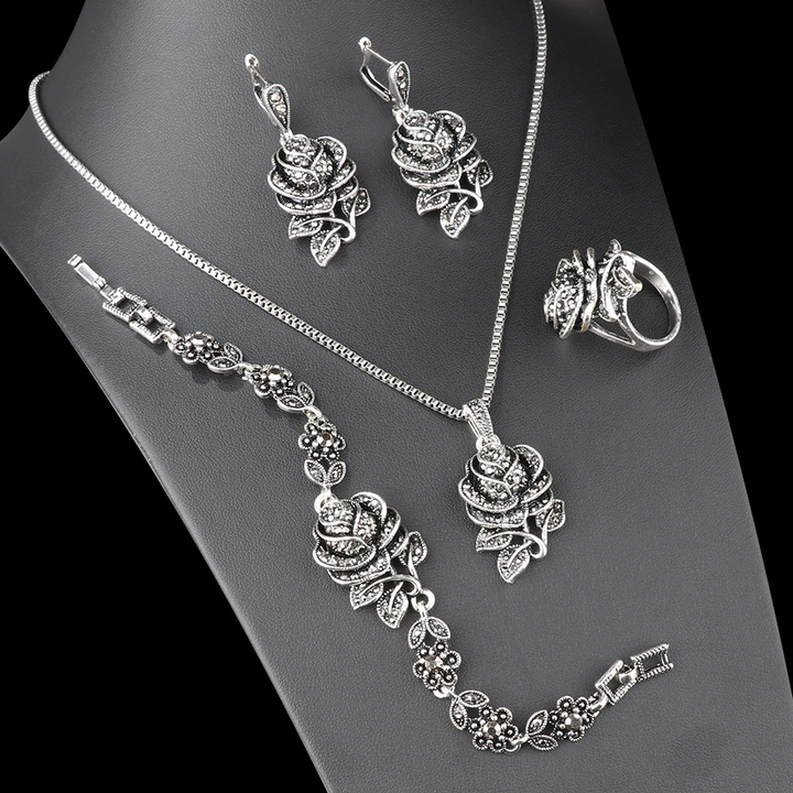 Elegantný set zo striebra so zirkónmi