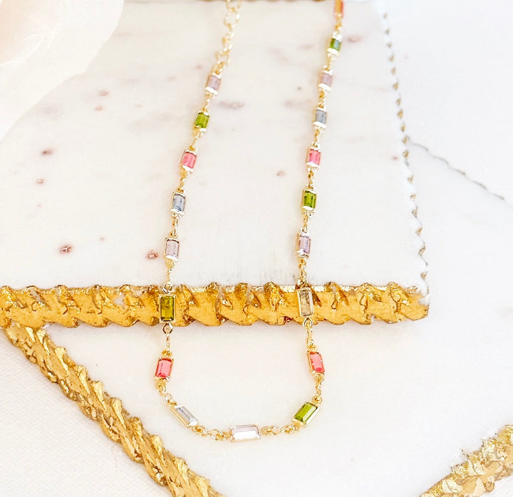 Náhrdelník Isabella s Multicolor CZ Kameňmi
