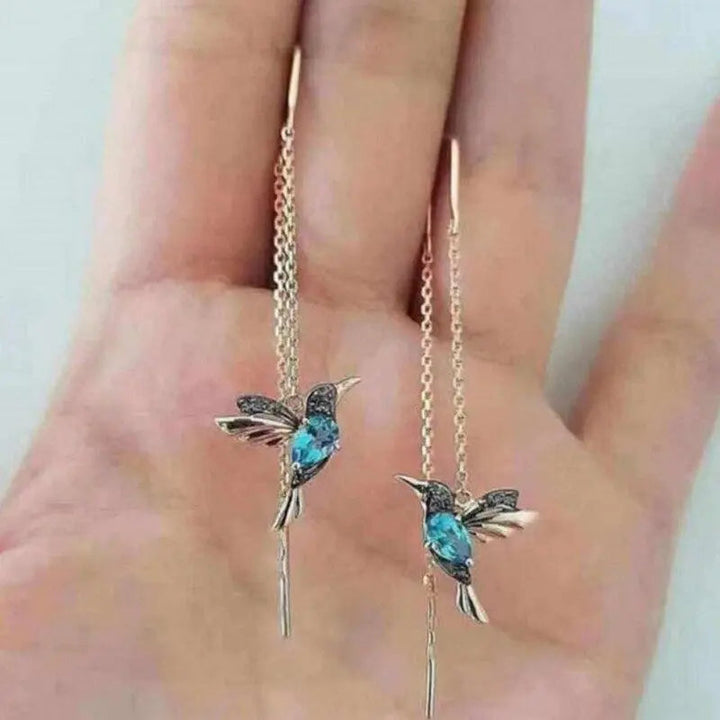 Náušnice s Kolibríkom v Smalte a Zirkóniách
