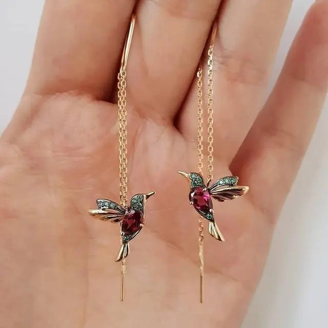 Náušnice s Kolibríkom v Smalte a Zirkóniách